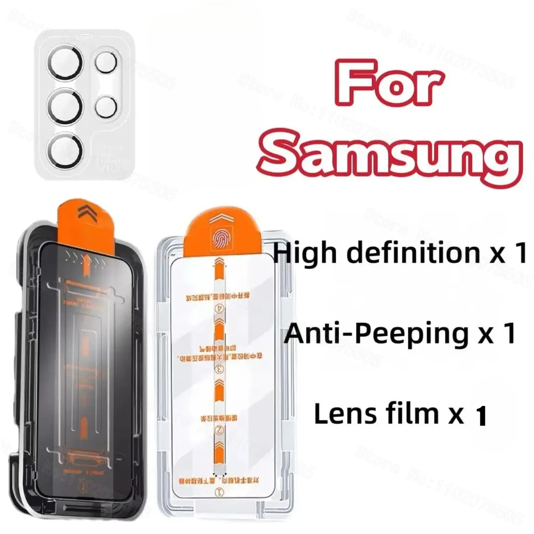 

3Pcs Ultra HD+Privacy Glass+Lens Film Set for Samsung S25 Ultra S24 S25 FE S24 S23 S22 Plus Series Mobile Phone Protective Film