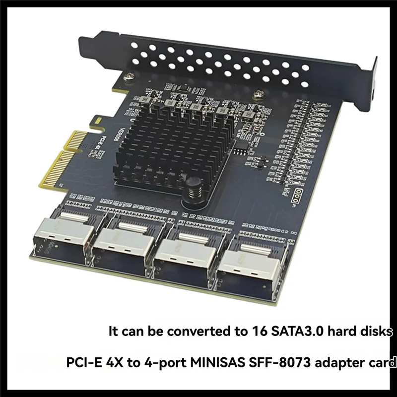

Адаптер SATA Pcie, 4 порта SFF-8087 к 16-портовой плату расширения SATA3.0, контроллер SATA3.0 для Win10/11/2003/Linux