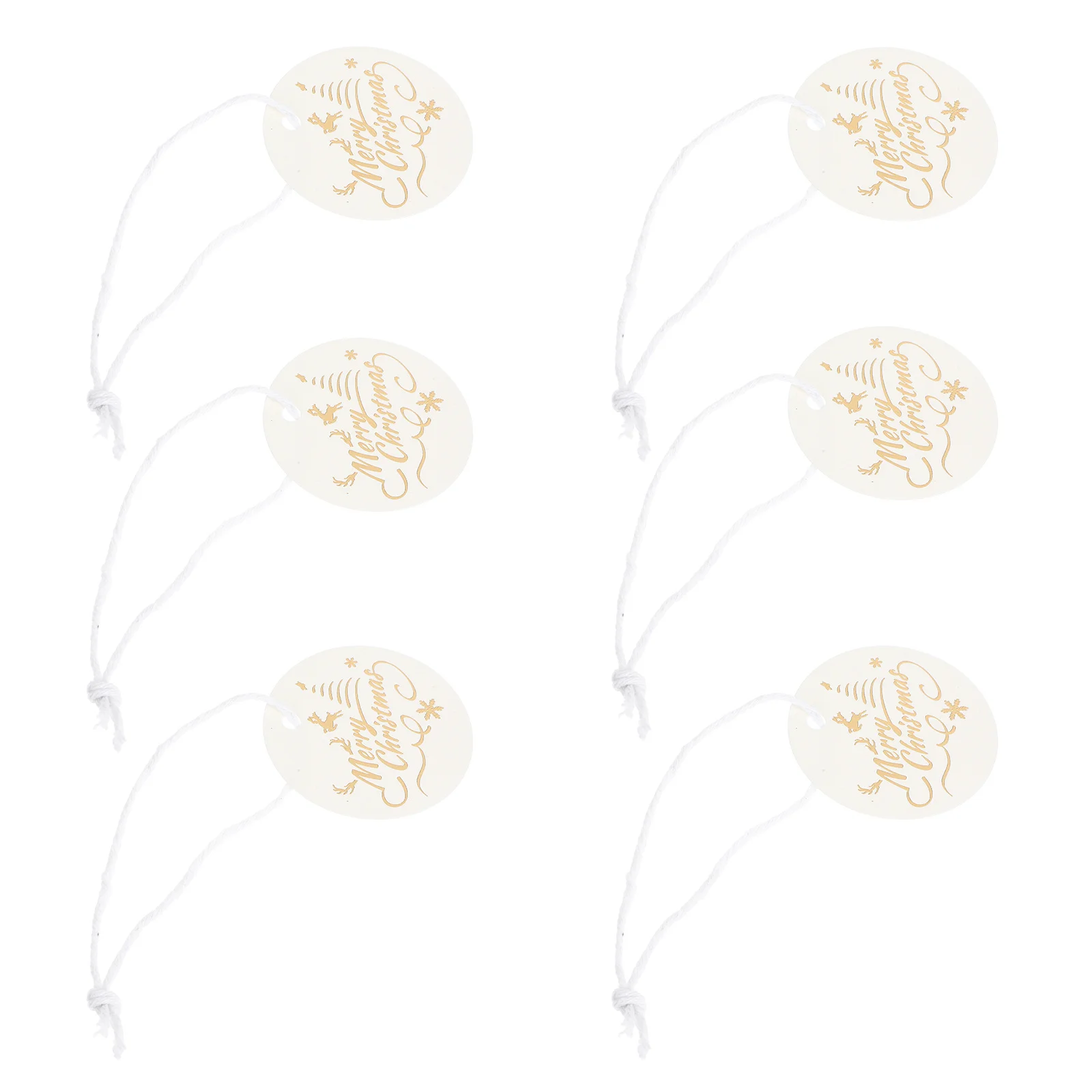 

100Pcs Christmas Paper Tags Thick Cardstock Merry Christmas Message Cotton Strings Hanging Tags for Holiday Gifts Decoration