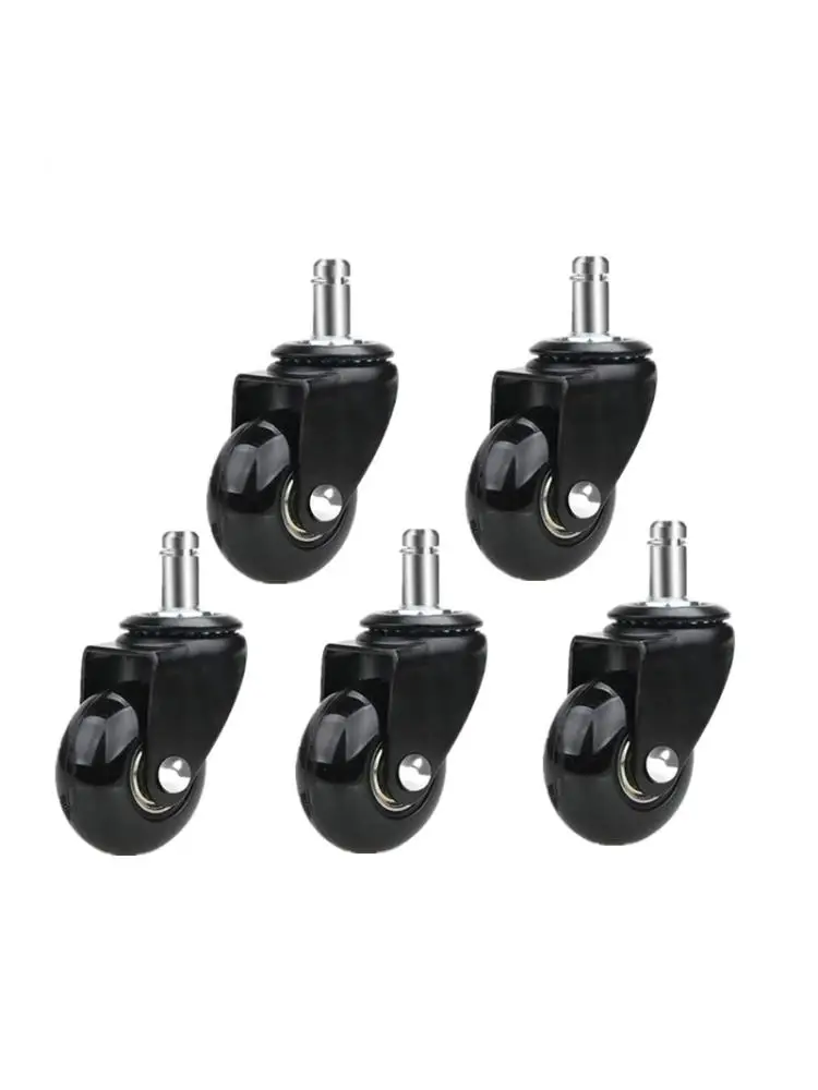 

5 Pcs/Lot 2 Inch Black Pu Transparent Universal Wheel Snap Spring Caster Furniture Office Chair Strong Load Bearing