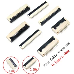 10pcs 0.5mm/1.0mm Pitch Under Clamshell Socket FPC FFC Flat Cable Connector 4P 5P 6P 8P 10P 12P 14P 16P 20P 22P 24P 30P 34P