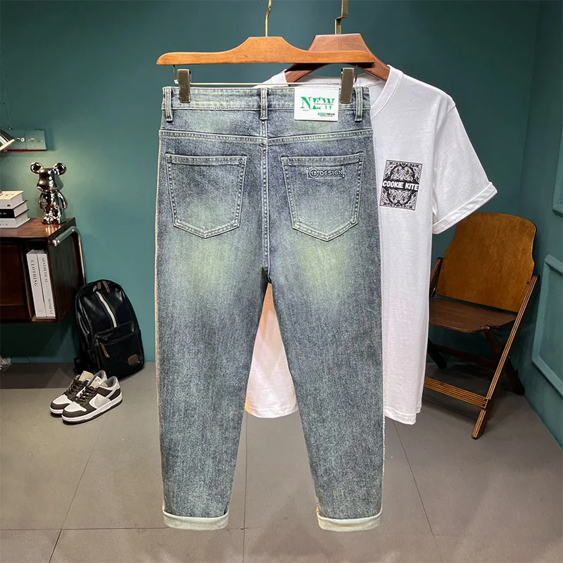 Pantalones vaqueros retro para hombre, jeans informales, holgados, rectos, finos, a la moda, para verano, novedad de 2024