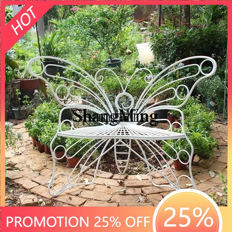 

FG good-looking Outdoor Garden Butterfly Iron Chair Family Seat Garden Balcony Leisure Stool Homestay Creative Decoration Chair