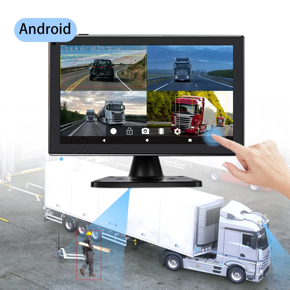 IPS HD 4G Android 10 system smart car display, rotatable rear-seat multimedia touchscreen, 4K, with BT, WiFi & reverse assist