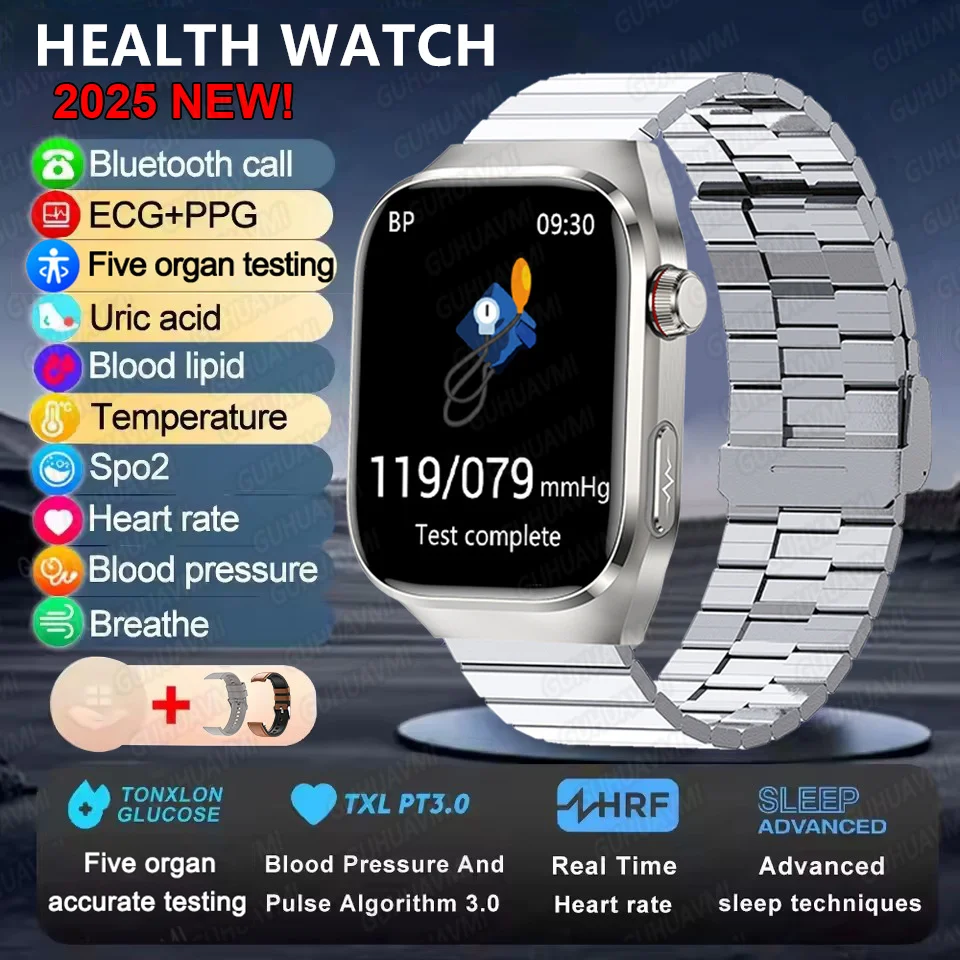 2025 New Smart Watch 2.04-inch AMOLED Screen Bluetooth Call IP68 Waterproof 650mA Sports Smartwatches Men Android Military-Grade