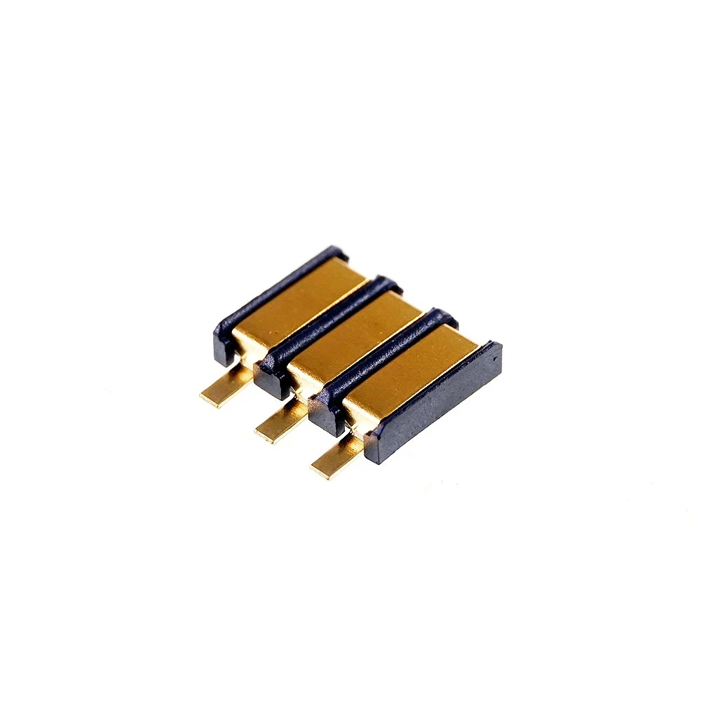 5pcs Spring Compression Contact 2.5 mm Pitch 3 Pin Female Male Connector Surface Mount Rechargeable Battery Connector Gold Flash