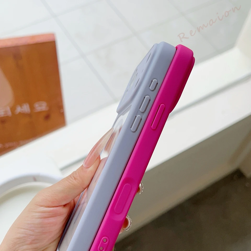 Magnetic Transparent Acrylic phone case For iPhone 17 16 15 14 13 12 11Pro Max Support wireless charging view 4