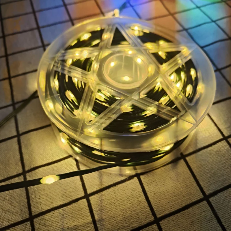 جديد الطاقة الشمسية LED الجلود الحبل مصباح 24 فولت الجهد المنخفض في الهواء الطلق شريط إضاءة مقاوم للماء جو سلسلة أضواء الزخرفية #4