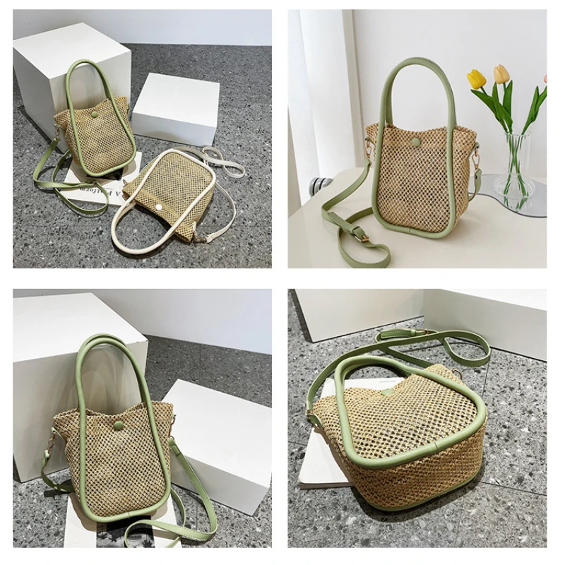 Weave Tote Bags for Women Bohemian Style Shoulder Bag Beach Straw Handbags and Purses Travel Crossbody Messenger Bag Bolso Mujer