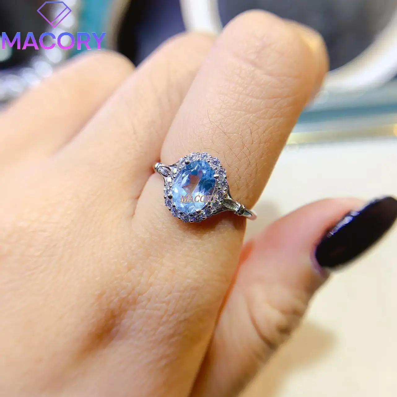 여성용 천연 오팔 반지, 925 스털링 실버, 클래식하고 심플한, 인증서가 있는 고품질 주얼리 6 ✖️ 8mm