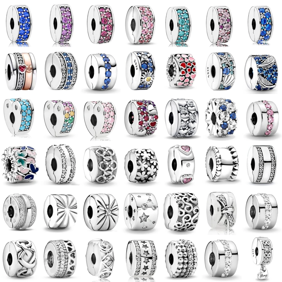 

New Feather Sea Shell Star Sun Bow Clip DIY Fit Original European Charms Silver Plated 925 Bracelet Bead Jewelry Making