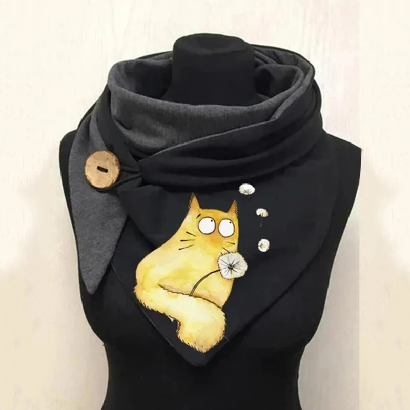 

Женский Повседневный шарф и шаль с 3D-принтом милого кота