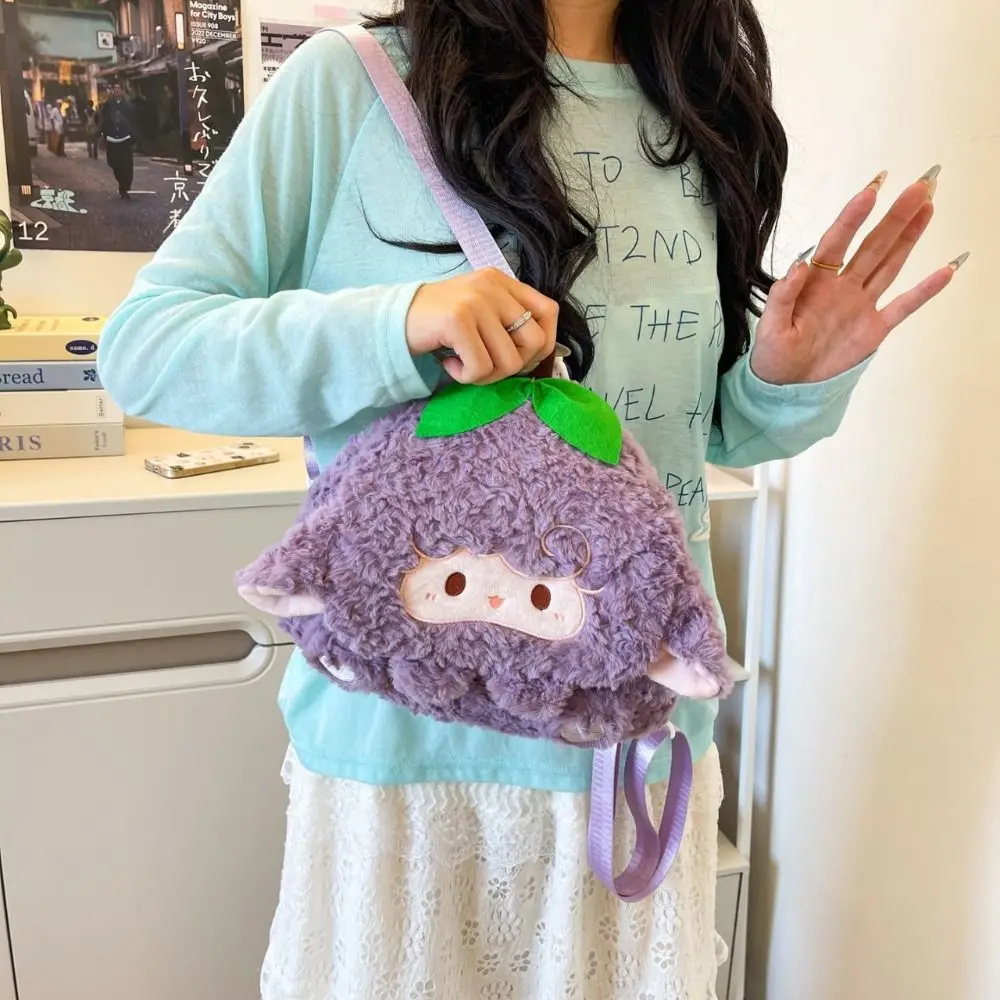 PP コットン羊フリップスクールバッグクロスボディバッグ大容量ショルダーデュアルユースナップザックポータブルソフトぬいぐるみバックパック