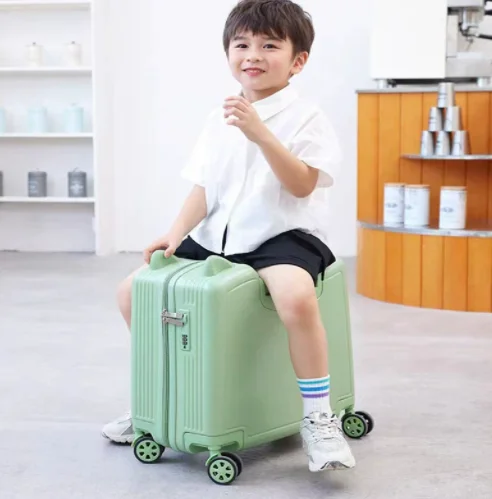 Belbello Children's luggage Girl boy baby can ride travel trolley box small travel slip baby password box