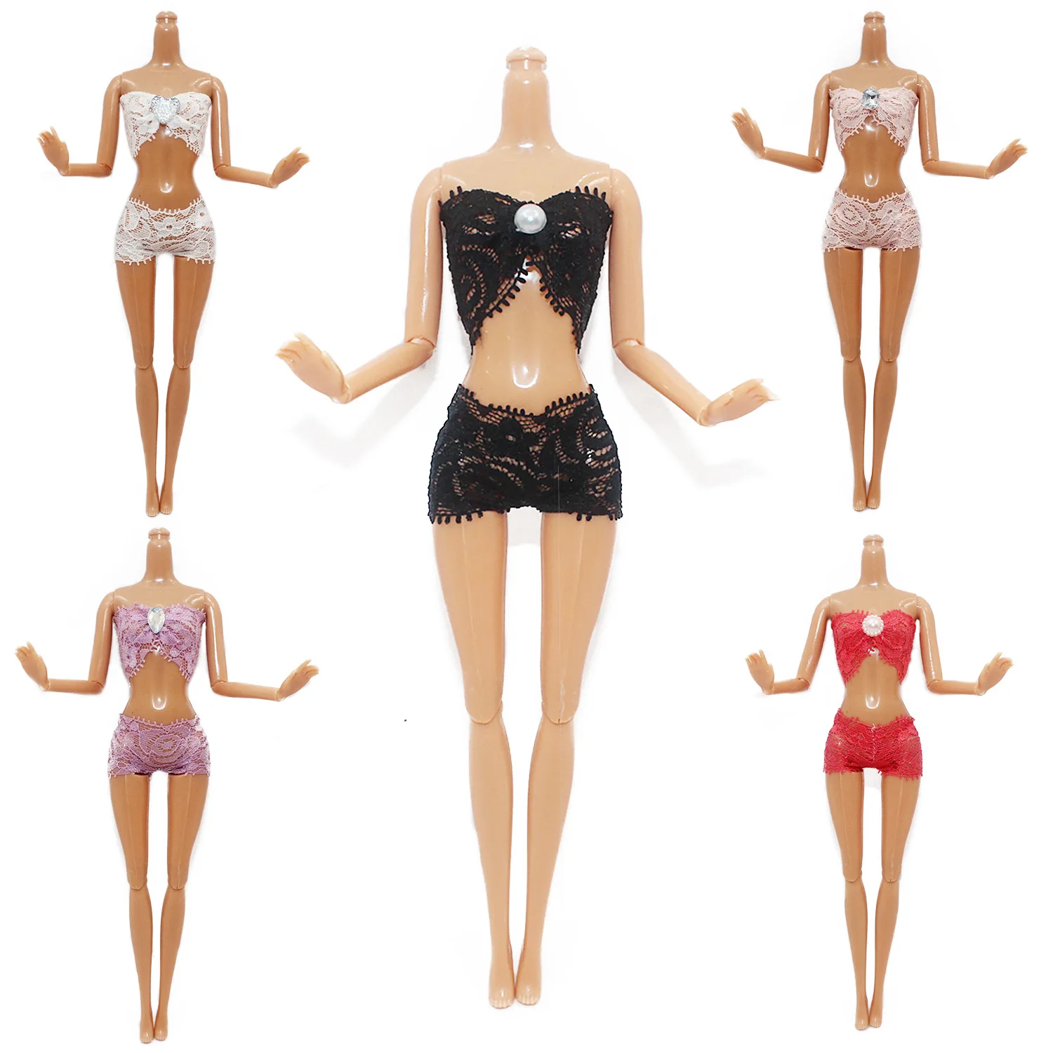 New Suitable 30cm Doll Clothes Fashion Sexy Lace Panties + Vest Set 1/6 BJD Daily Dress Up Play House Clothes Accessories