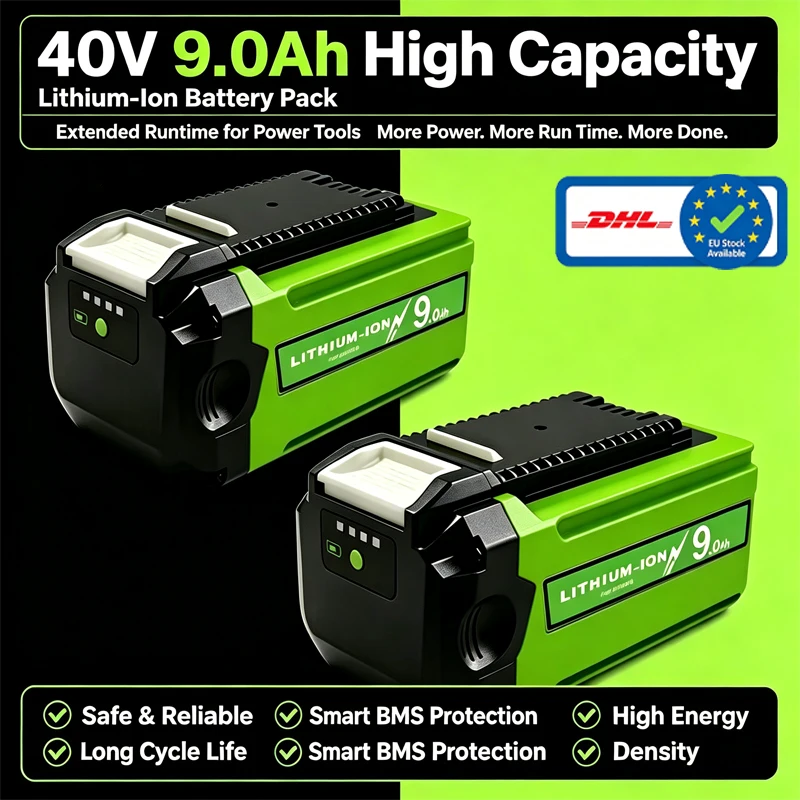 Batería de repuesto de iones de litio G-Max de 9.0Ah para Greenworks 40V, compatible con Greenworks 29462 para herramientas eléctricas de