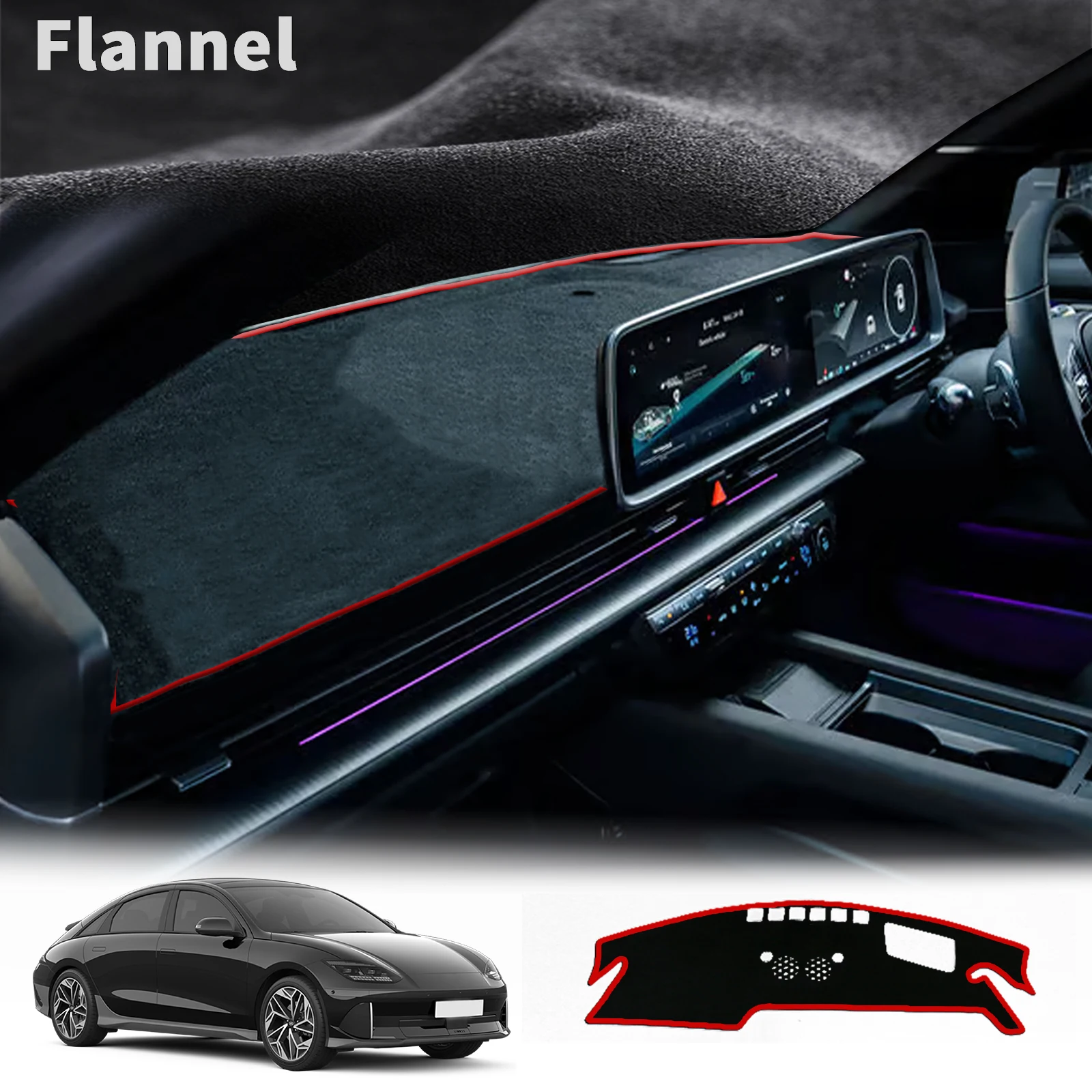 

Car Dashmat Dashboard Cover Pad for Hyundai IONIQ 6 2022 2023 2024 2025 Sunshade Protective Carpet Accessories DashMat