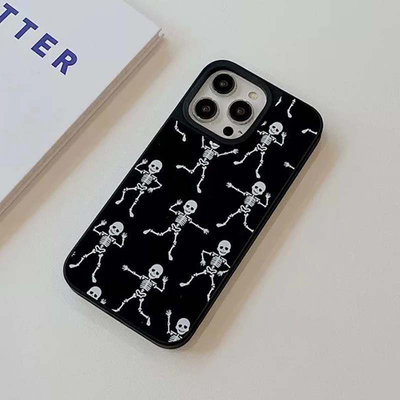 

Skeleton Mirror Magnetic Phone Case Cover for IPhone 16 15 14 13 12 Pro Max Case for IPhone 16 Pro Max