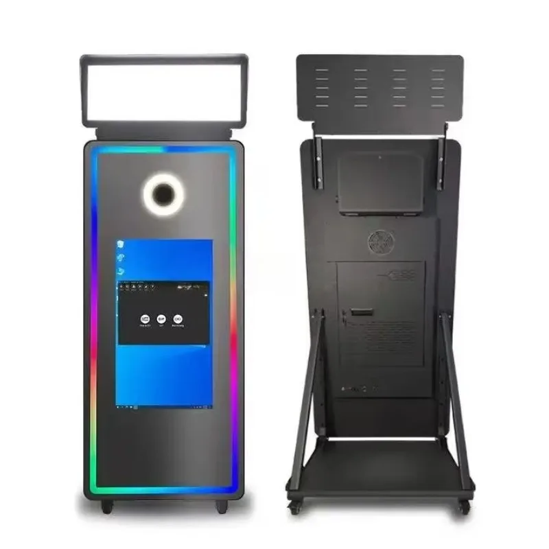 Digital Mirror Booth 70inch Magic Mirror Instant Photo Printing Booth Suitable for Weddings and Birthday Parties
