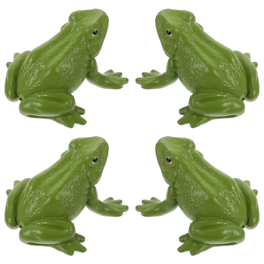 

4Pcs Frogs Modeling Statues Realistic Simulation Frogs for Desktop Garden Home Decor Mini Plastic Frog Ornaments