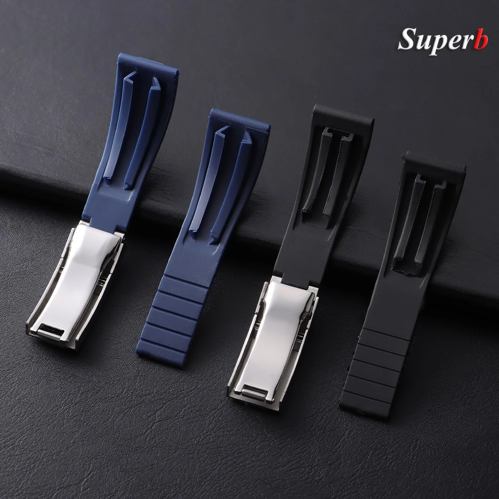 20 مللي متر حزام مطاط عالي الجودة لرولكس يخت دايتونا الغواصة أسود أخضر المياه شبح سوار حزام (استيك) ساعة اكسسوارات #3