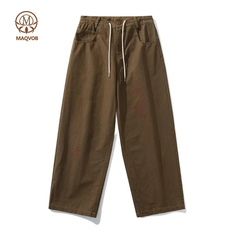MAQVOB High Quality EU US Size Luxury Street Wear Y2K Vintage Loose Straight-Leg Workwear Casual Pants