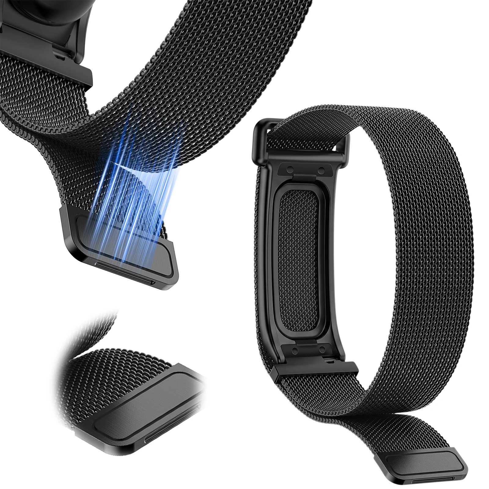 For Google Fitbit Air Hook and Loops Strap Band Adjustable Lightweight Wristband Watch Loops Bracelet for Outdoor Travel Commute