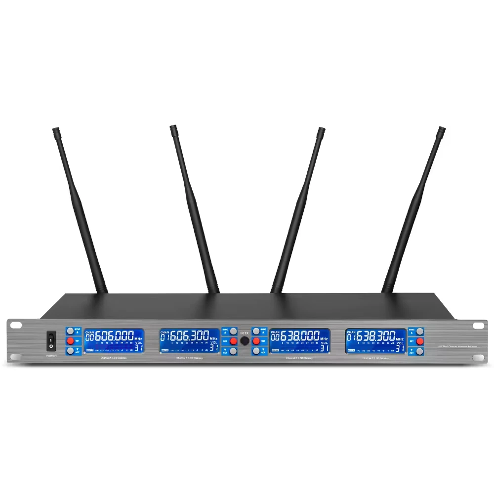 Professional UHF Metal Dynamic handheld wireless microphone for Stage Conference Karaoke Church Use