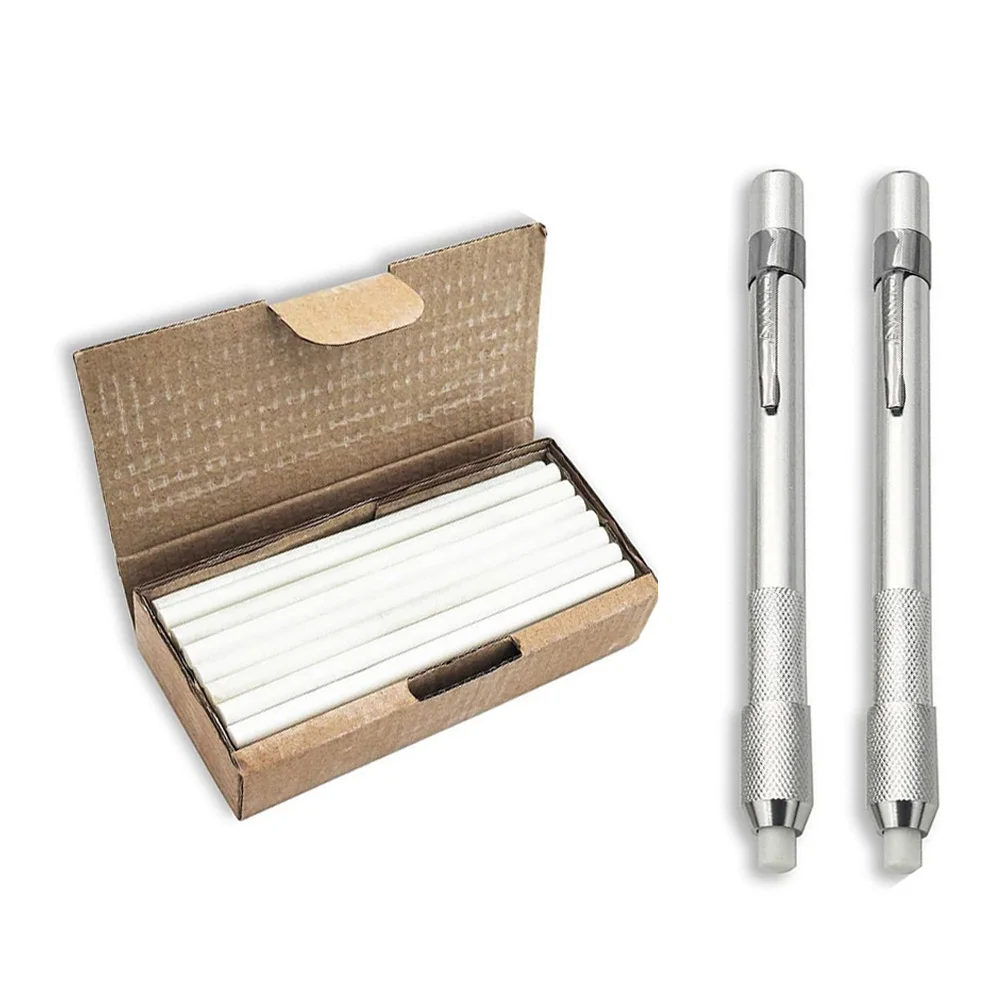 Round Aluminum Soapstone Holders Set with 40 Refills for Clear Removable Marks Used by For Welders and Fabricators