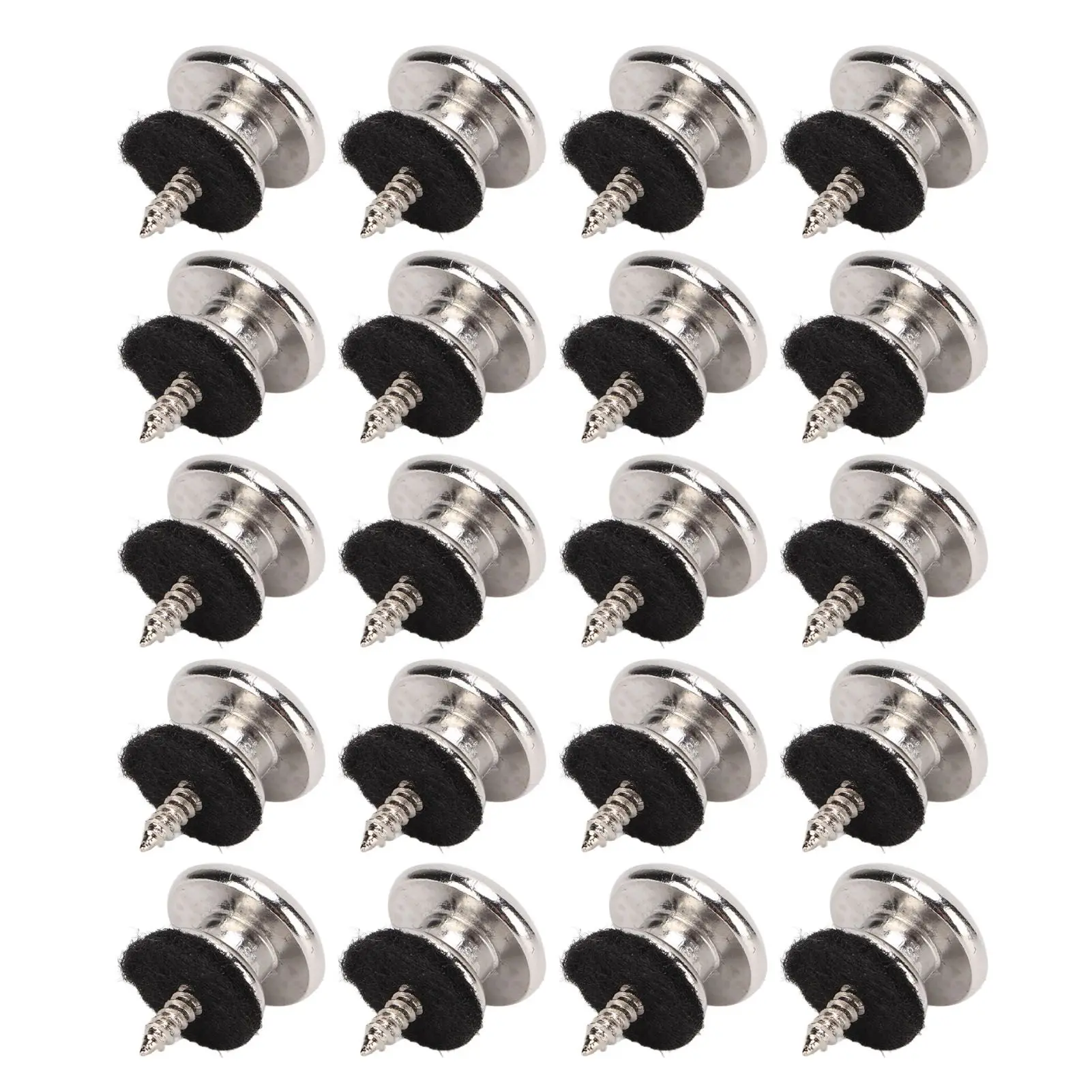 20Pcs Guitar Strap Button End Peg Metal Instrument Accessory Set Kit for Bass Ukulele