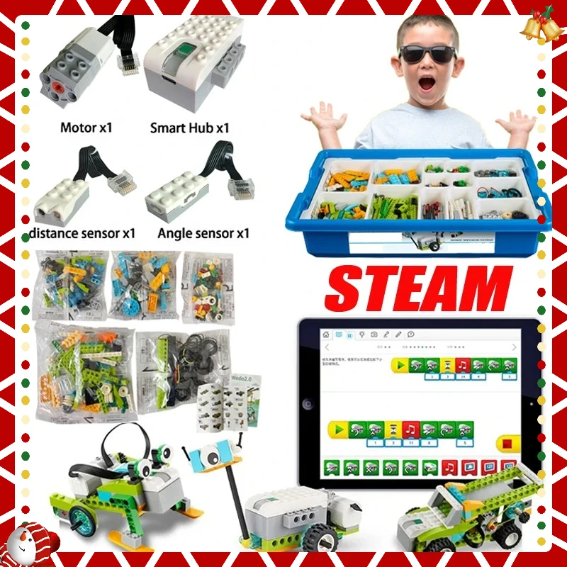 

Новые строительные блоки WeDo 2,0, совместимые с набором основных 45300, игрушки «сделай сам», рождественские подарки для детей, зарядная версия
