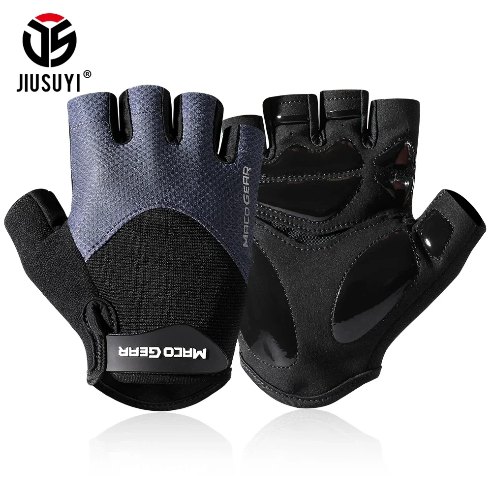 Bike Gloves Half Finger Sports Cycling Shock-Absorbing Bicycle Running Gym Fitness Bodybuilding Work Anti-skid Gear Men Women