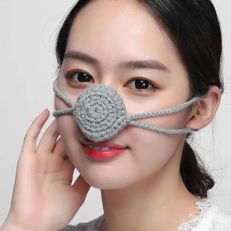 Winter Nose Warmer Comfortable Crochet Nose Cover Outdoor Nose Protector Winter Accessories Funny Nose Decor For Cold Weather