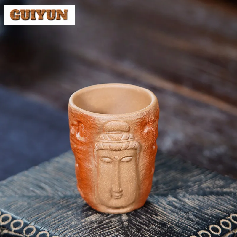 

115 мл Исин Цзыша, фарфоровая чашка с головой Будды, элегантная чаша для чая, кувшин, чашка для дегустации чая, чашка для запаха, чашки Jianzhan Master