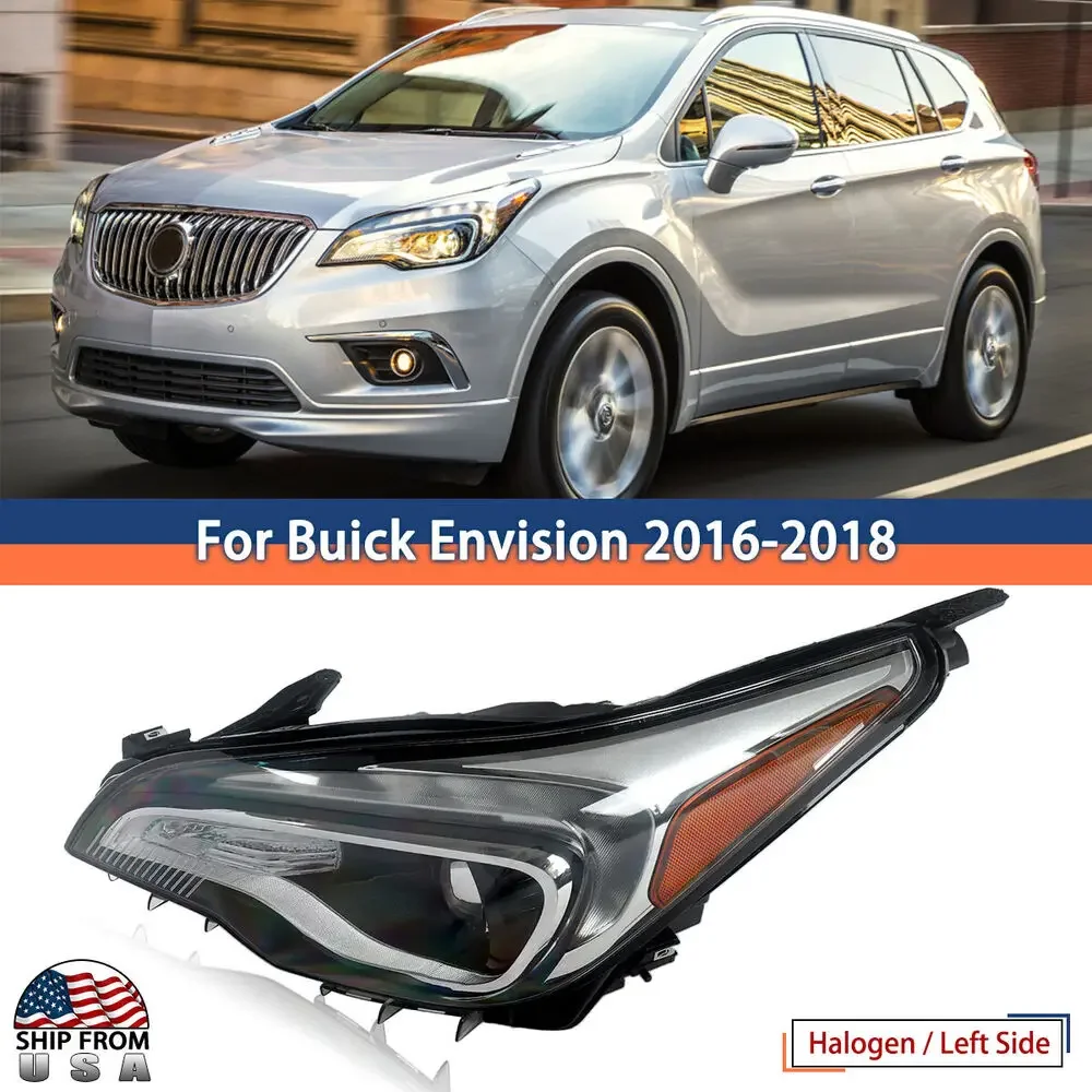 

Driver Left Headlights For 2016-2020 Buick Envision Headlamp Halogen w/LED DRL