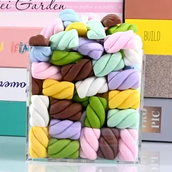 10Pcs Simulation Marshmallow Flat Back Cabochon Scrapbooking Fake Candy Children's Dollhouse Accessories DIY Material Decoration