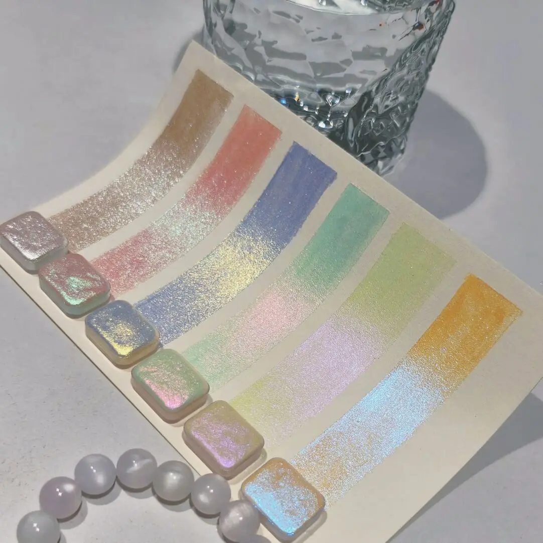イリュージョンフェザーシリーズ-パールセント水彩絵具-6色×1ml
