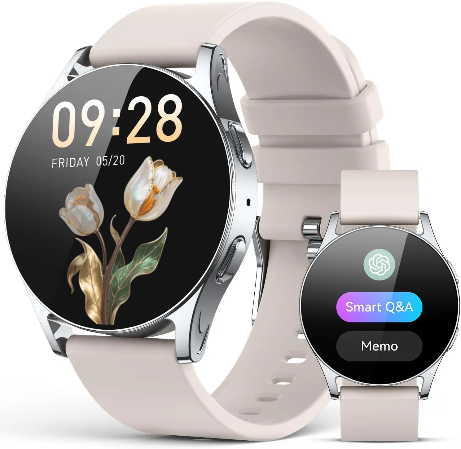 

AI Smart Watch with GPT, 1.32" AMOLED Display, Answer/Make Calls, Fitness Tracker for Android iPhone
