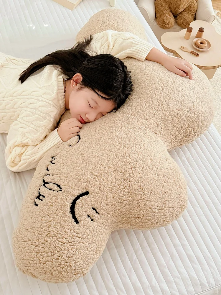 

Mlife Large Lamb Velvet Pillow Cute Children's Room Sofa Soft Cover Barest Pillow Bede Cuion Waable Plu Material