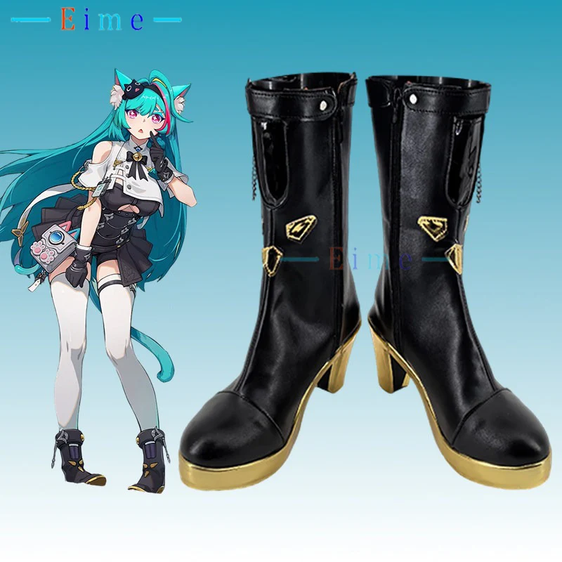 Mint Cosplay Schuhe Game Neverness To Everness Cosplay Requisiten Halloween Karneval PU Schuhe Maßgeschneiderte große High Heels