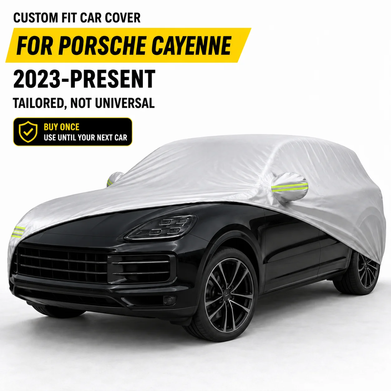 For Porsche Cayenne 2023-Present Exterior Car Cover Outdoor Protection  Durable Silver Coated Fabric UV Sun Dust Protection
