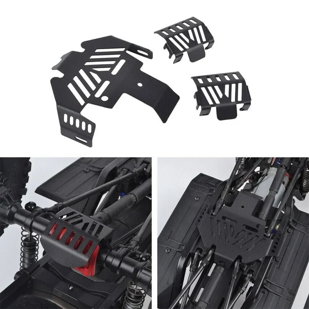 

3-piece Stainless Steel Chassis Armored Protection Skid Plate For trxs Trx-4 Bronco Defender G500 K5 Rc Car Protection Board