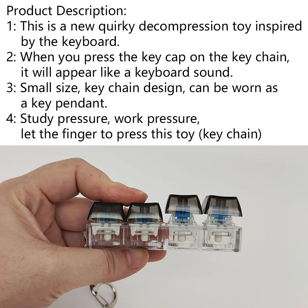 Fingertip Press To Decompress Toy Transparent Keycap Keyring Keychain Mobile Phone Backpack Pendant Game Novelty Pop Fidget Toy