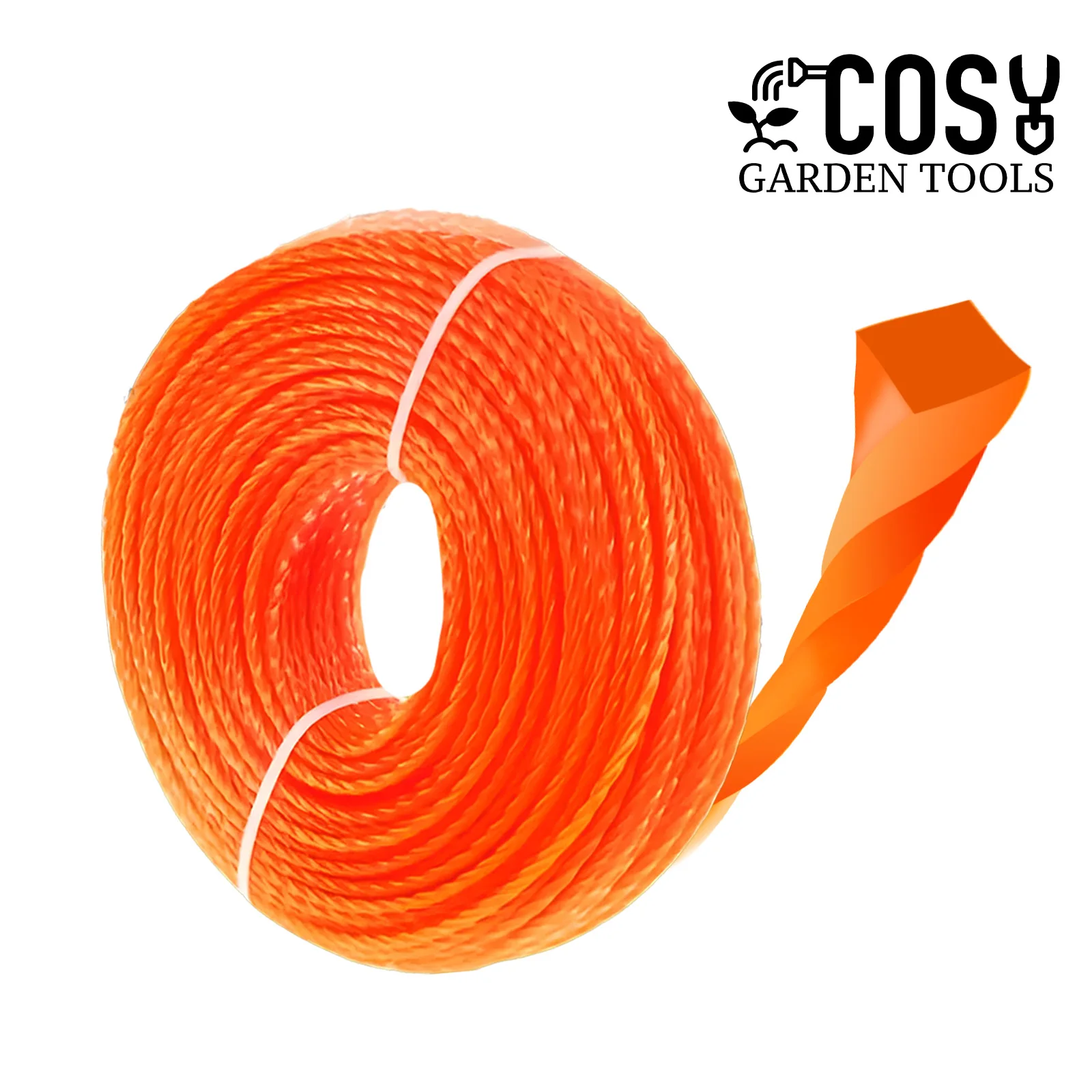 COSY Garden Tools 25m/15m*2.4mm/2.7mm/3mm/3.5mm/4mm Grass Trimmer Line Nylon Spiral Brush Cutter Rope  Lawn Mower Head Accessory