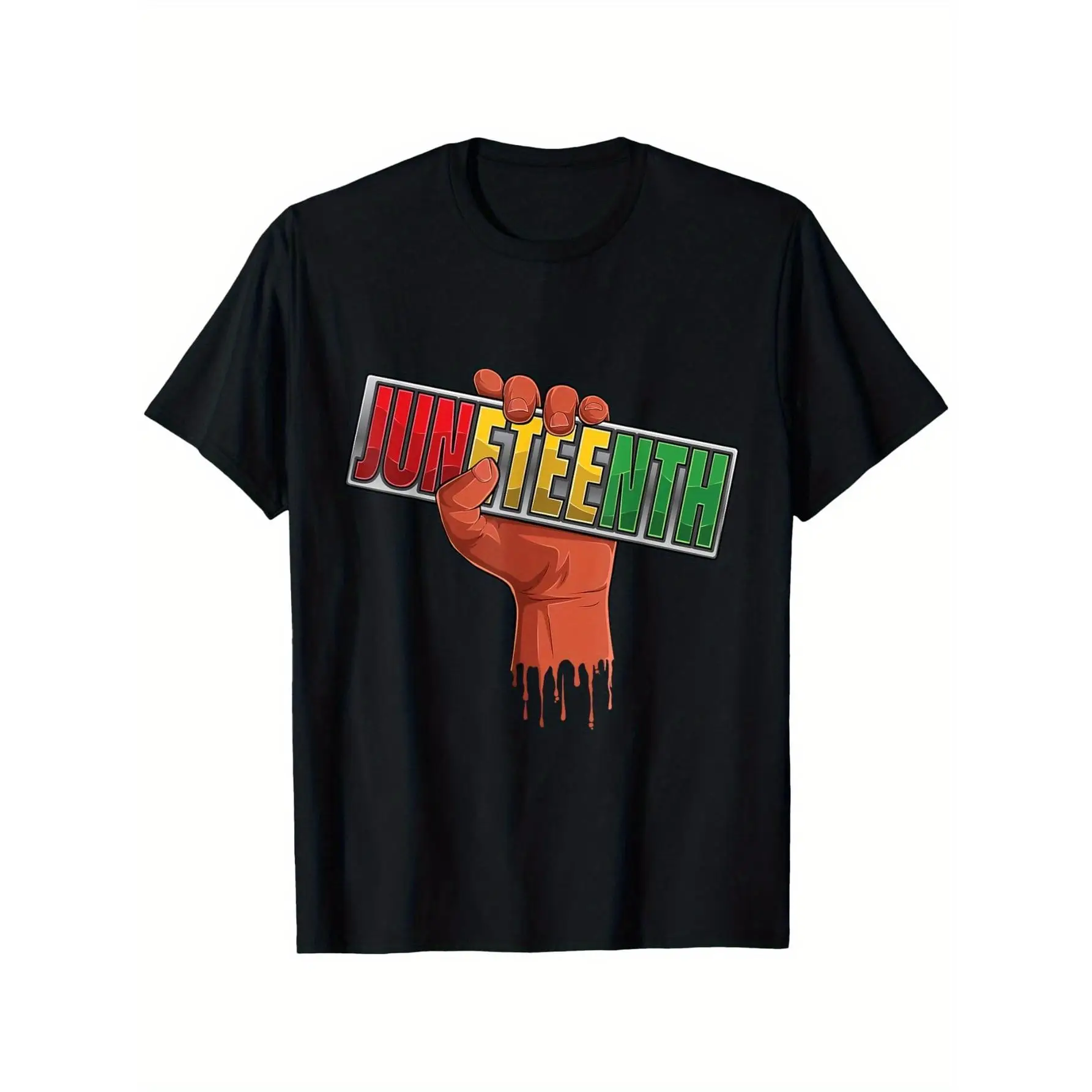 

Juneteenth Black History Afro American African Freedom T-Shirt - Bold Colorful Graphic Print, 100% Cotton 180g Breathable Fabric