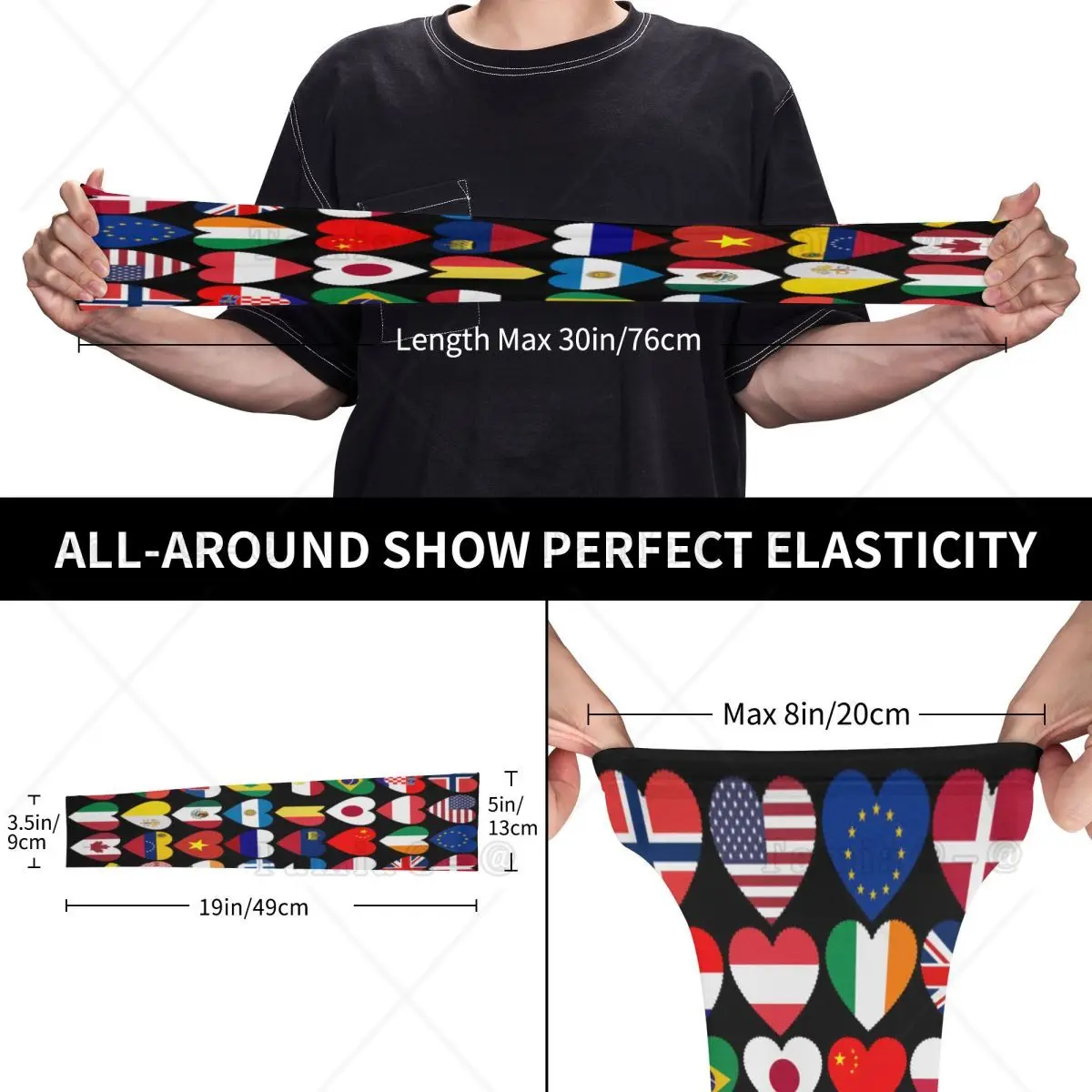 Custom Flags Of The Country Of The World UV Protection Cooling แขนแขนผู้ชายผู้หญิงกีฬา Tattoo Cover Up