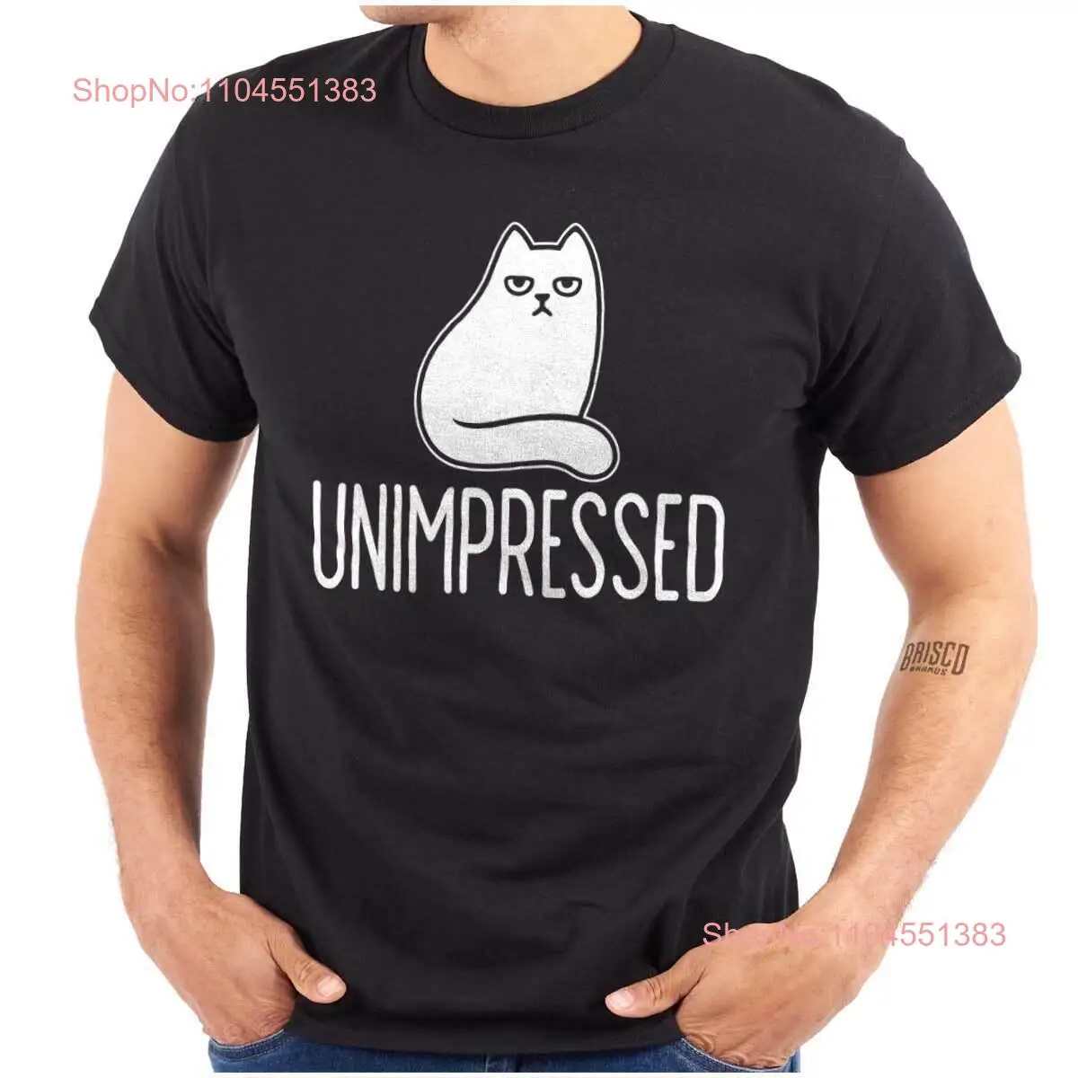 

Забавная саркастическая достопримечательность, женская или мужская футболка с круглым вырезом Unimpressed Cat