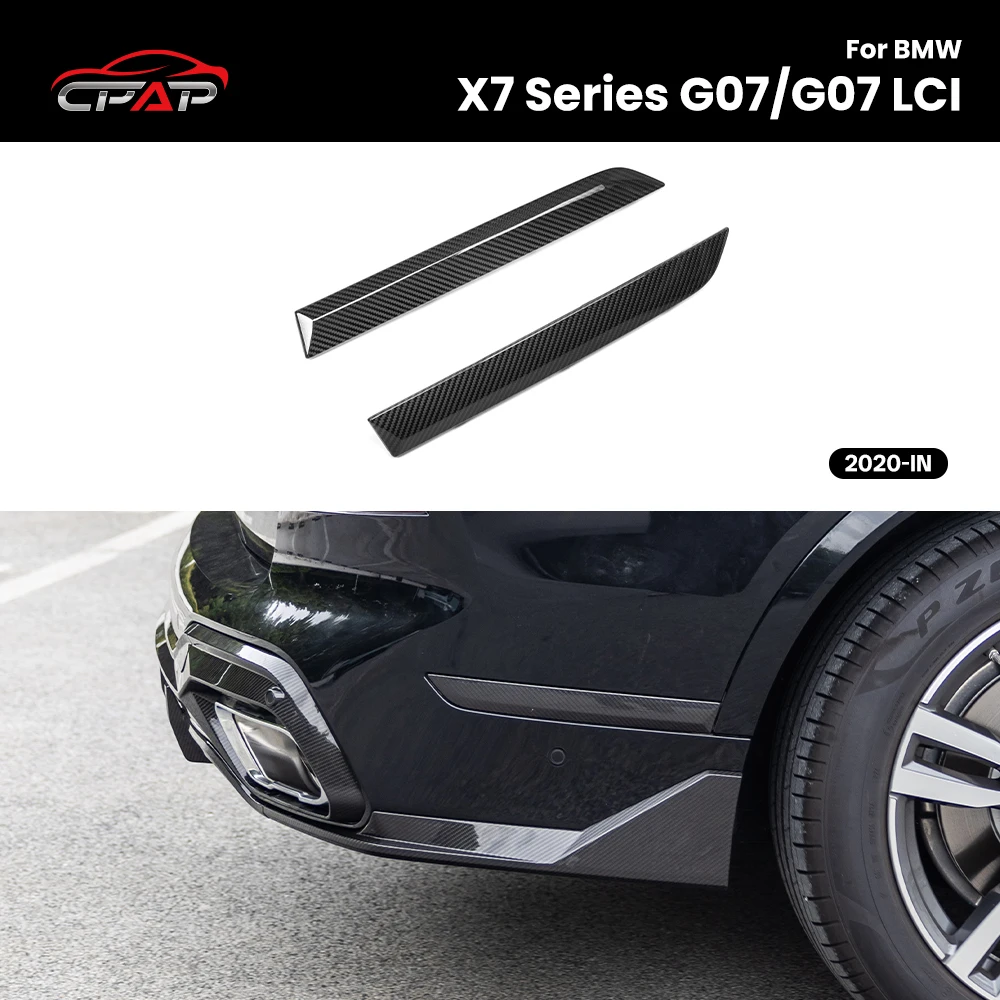 Real Dry Carbon Fiber Rear Bumper Trims for BMW X7 Series G07/G07 LCI OEM Style 2020-IN