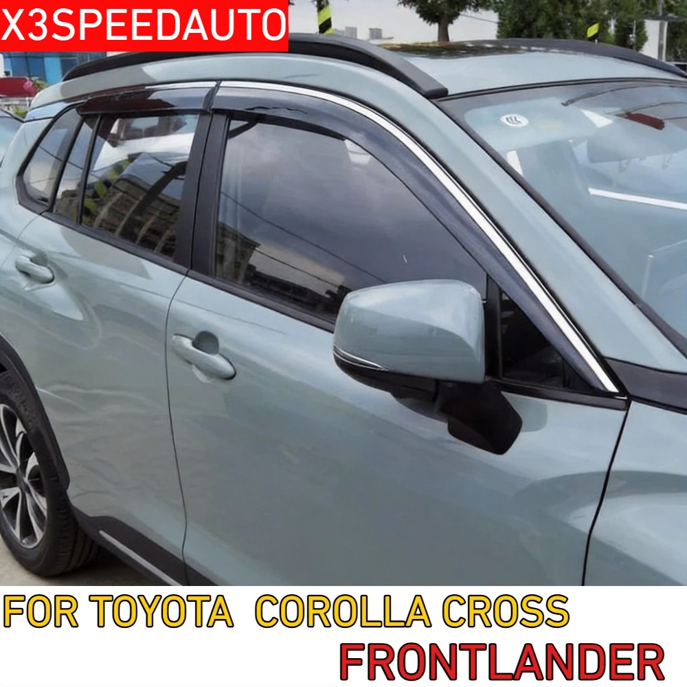 FIT FOR TOTOTA Corolla Cross 2022-2025 Frontlander Window visor Awnings Shelters Sun Rain Mirror Eyebrow Shiled Wind Deflector