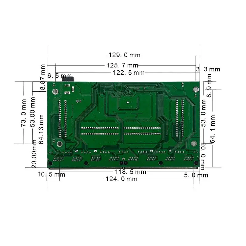 Módulo do interruptor de rede Ethernet, 5v-16v, 8 portas, 10/100/1000m